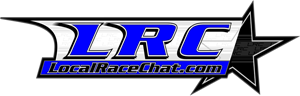 Local Race Chat LRC logo, blue wordmark over a black racing star