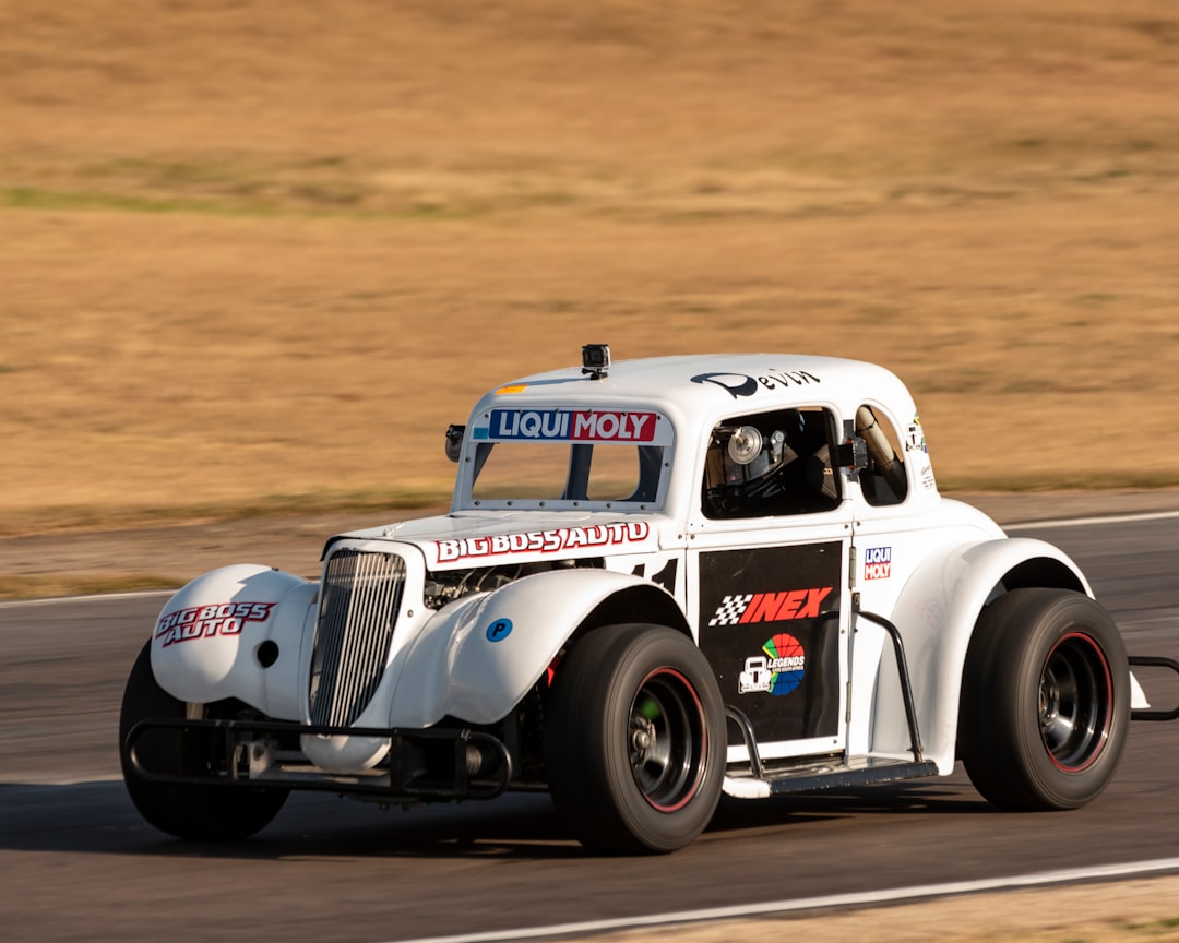 Vintage race car on display